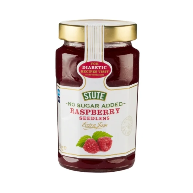 STUTE No Sugar Added Raspberry Seedless Jam 430g (UK)
