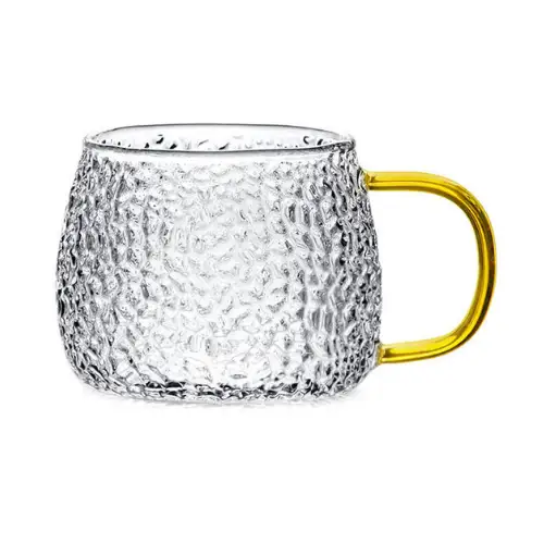 Borocilicate Hammered Glass cup 400ml