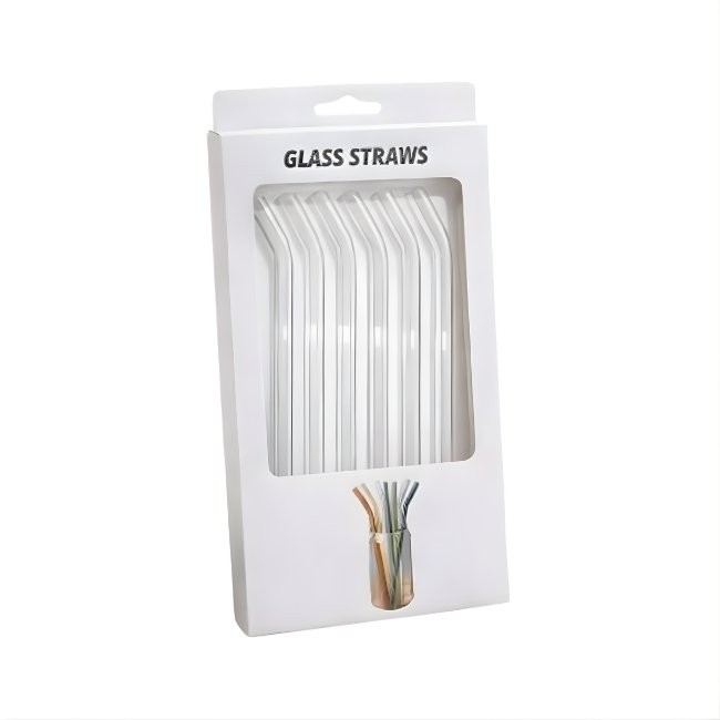 Clear/Natural Glass Straw Set (6 PCS)