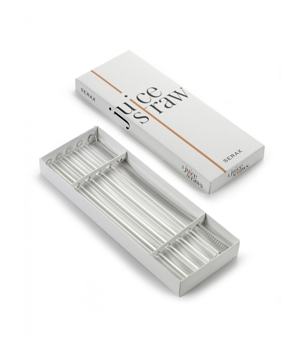 Natural Glass Straw 6Pcs Set