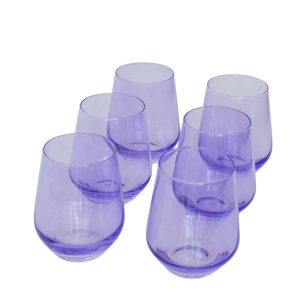 Lavender Stemless Glassware Set (Set of 6)